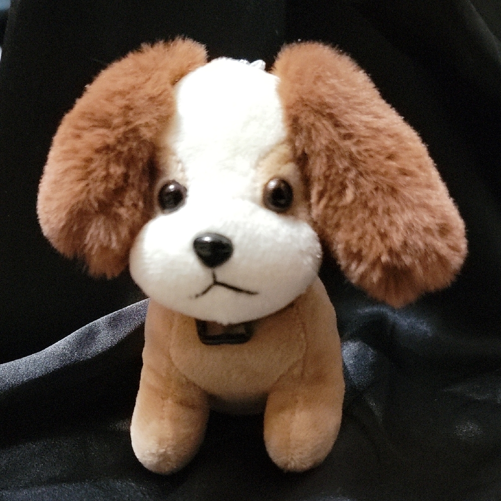 Charming Plush Dog Toy Keychain with Brown Ears